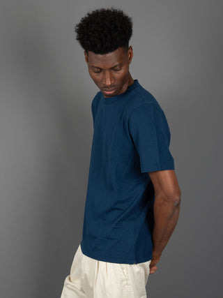 T-shirt in Piqué - Blu navy
