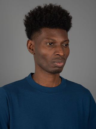 T-shirt in Piqué - Blu navy