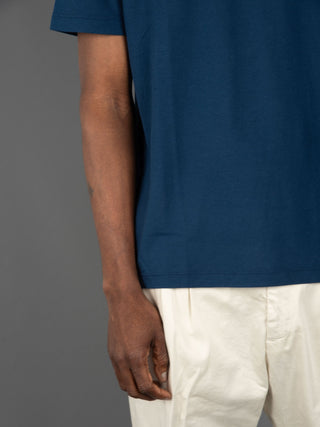T-shirt in Piqué - Blu navy