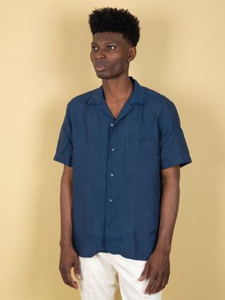Camicia in Lino - Blu