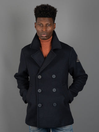 Cappotto Peacot Melton - Blu Navy