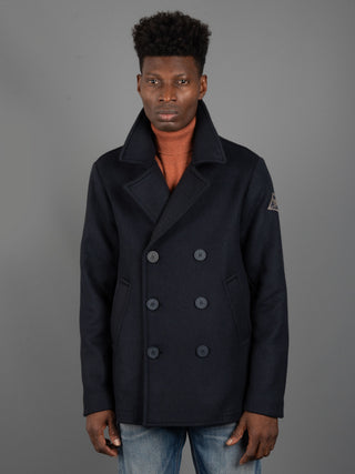 Cappotto Peacot Melton - Blu Navy