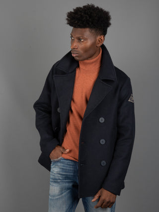 Cappotto Peacot Melton - Blu Navy