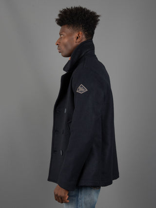 Cappotto Peacot Melton - Blu Navy