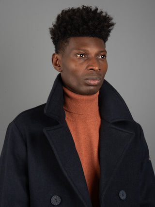 Cappotto Peacot Melton - Blu Navy