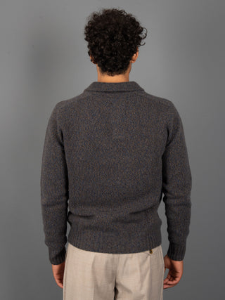 Maglia Polo Mouliné - Blu/Moro