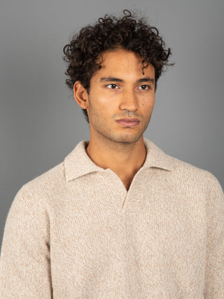 Maglia Polo Mouliné - Beige/Panna