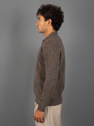 Maglia Polo Mouliné - Moro/Grigio