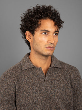 Maglia Polo Mouliné - Moro/Grigio