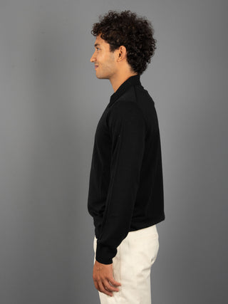 Maglia Polo Zip - Nero