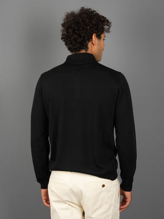 Maglia Polo Zip - Nero
