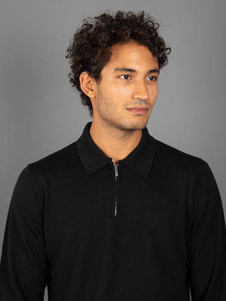 Maglia Polo Zip - Nero
