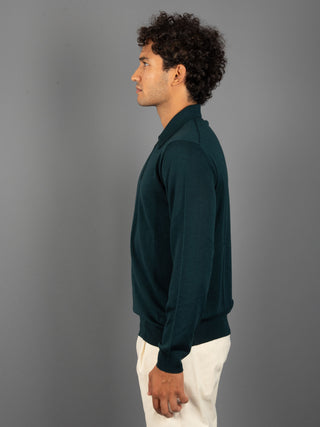 Maglia Polo Zip - Verde Bottiglia