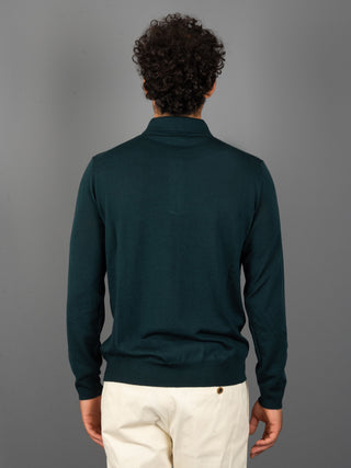 Maglia Polo Zip - Verde Bottiglia