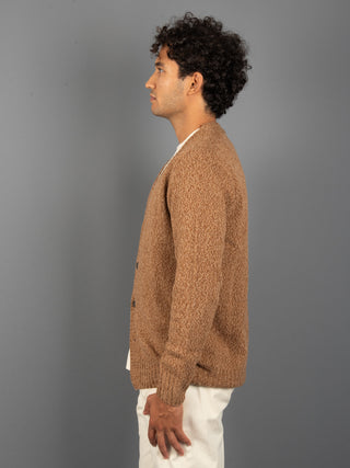 Maglia Cardigan Mouliné - Cammello