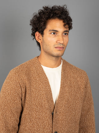 Maglia Cardigan Mouliné - Cammello
