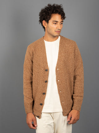 Maglia Cardigan Mouliné - Cammello