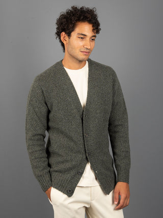 Maglia Cardigan Mouliné - Muschio
