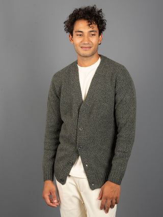 Maglia Cardigan Mouliné - Muschio