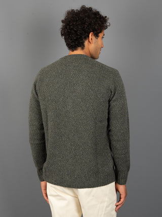 Maglia Cardigan Mouliné - Muschio