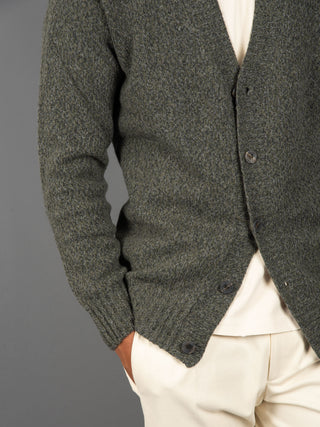 Maglia Cardigan Mouliné - Muschio