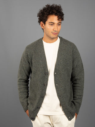 Maglia Cardigan Mouliné - Muschio