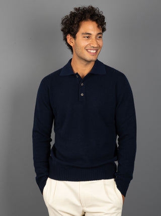 Maglia Polo Cashmere - Blu