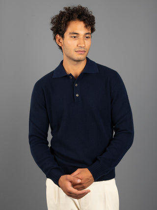 Maglia Polo Cashmere - Blu