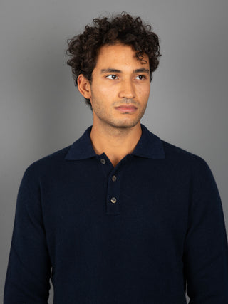 Maglia Polo Cashmere - Blu