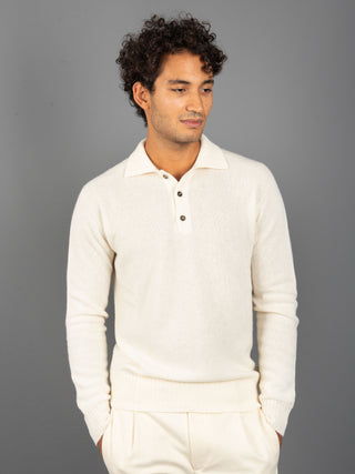 Maglia Polo Cashmere - Panna