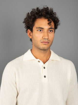 Maglia Polo Cashmere - Panna