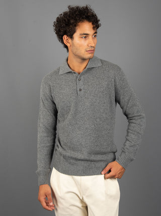 Maglia Polo Cashmere - Grigio