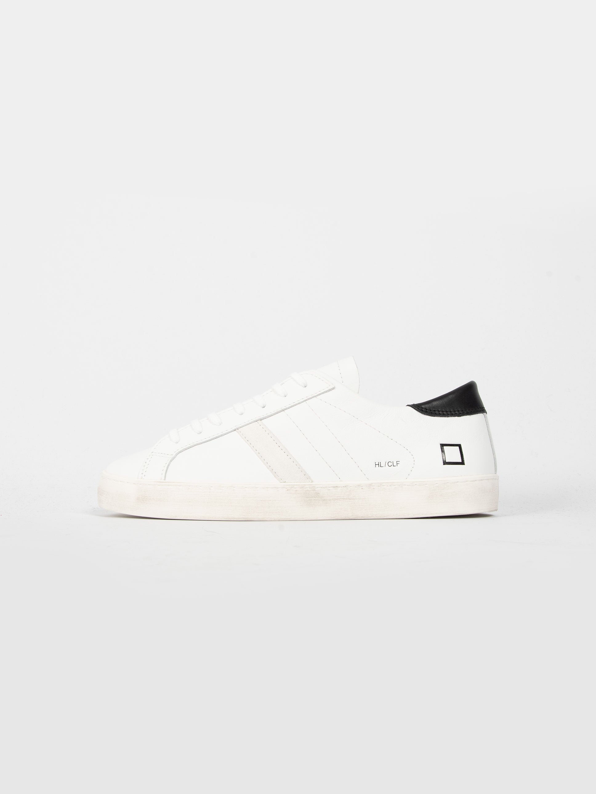 Sneakers' Hill Low Calf' - Bianco/Nero
