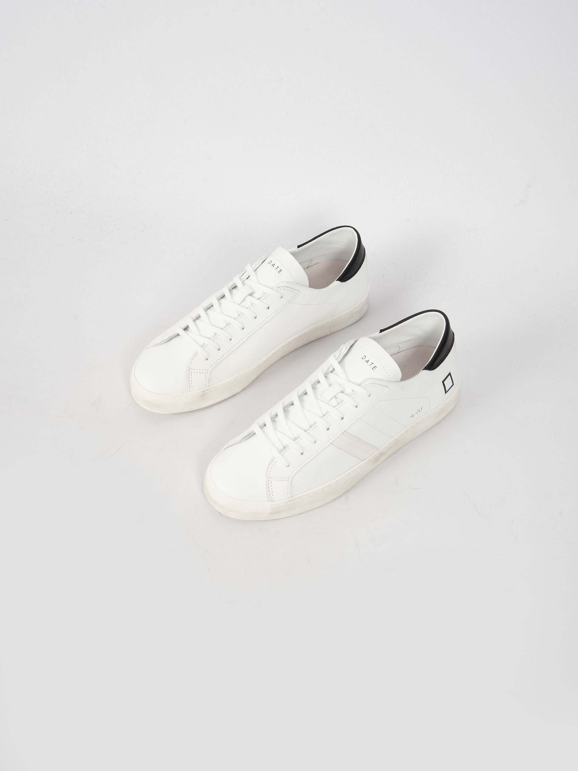 Sneakers' Hill Low Calf' - Bianco/Nero