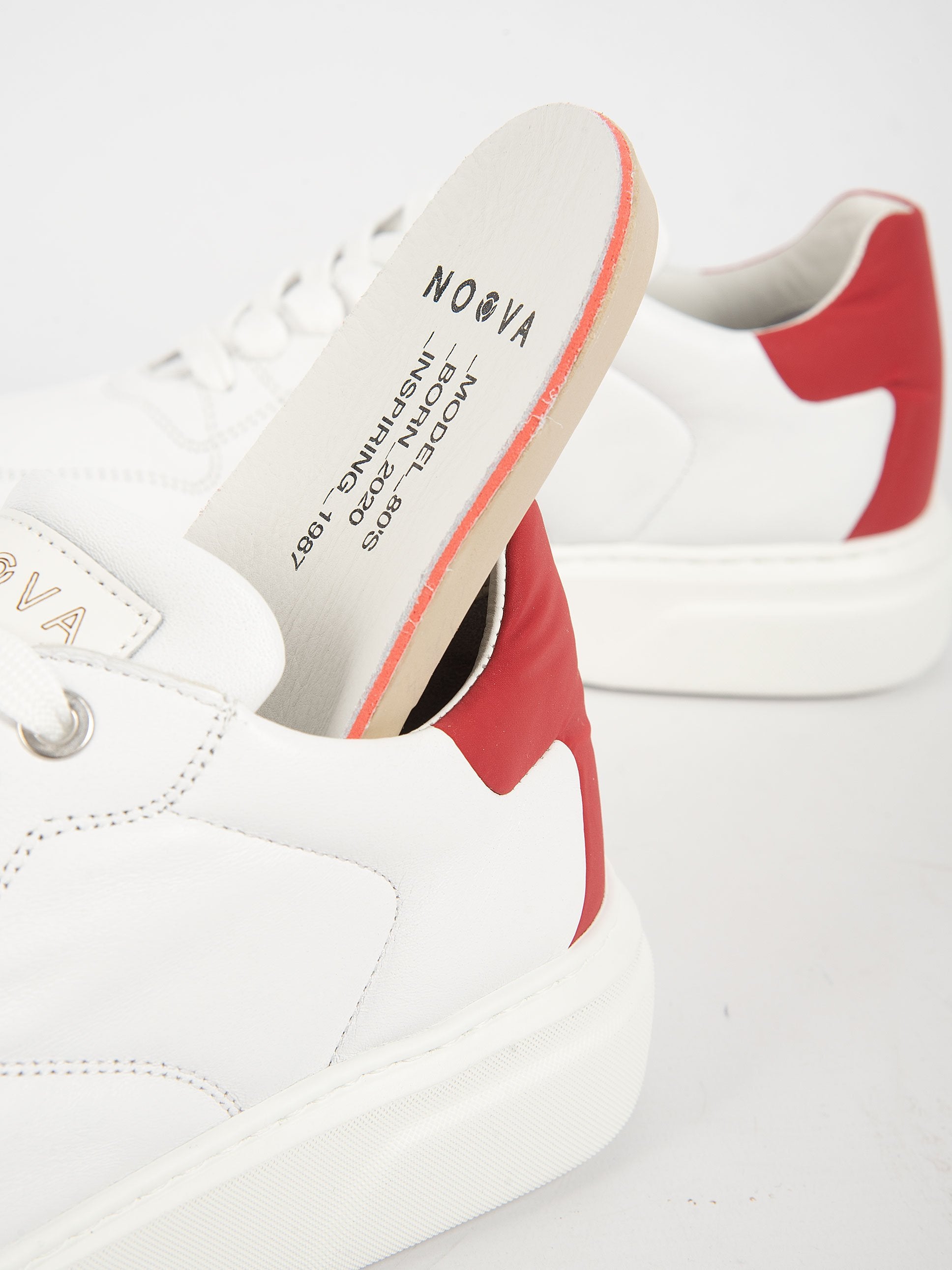 Sneaker Pelle - Bianco/Rosso