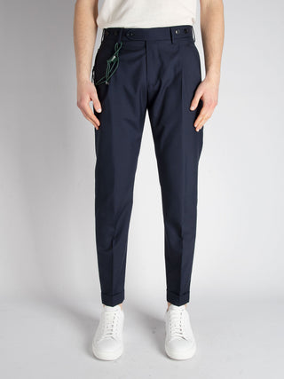 Pantalone 'Barber' Lana - Blu Notte