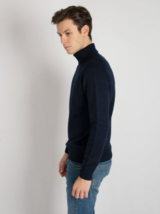 Maglia Dolcevita Raglan - Blu Navy