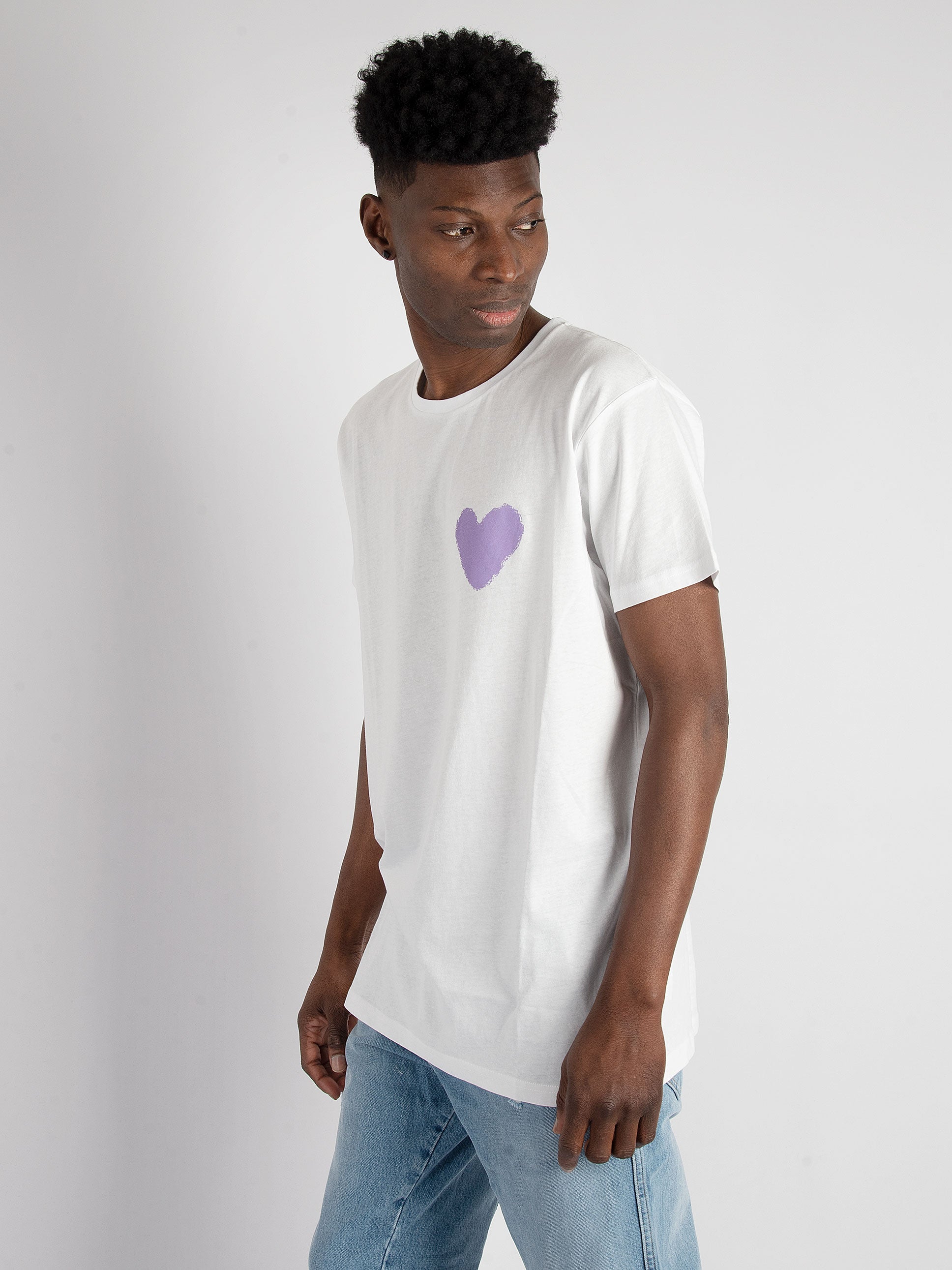 T-Shirt Inspire Heart- Bianco/Viola
