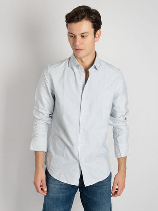 Camcia Oxford Alec- Bianco/Celeste