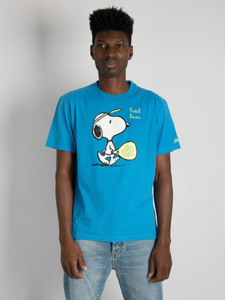 T-shirt Snoopy Padel Lover  - Azzurro