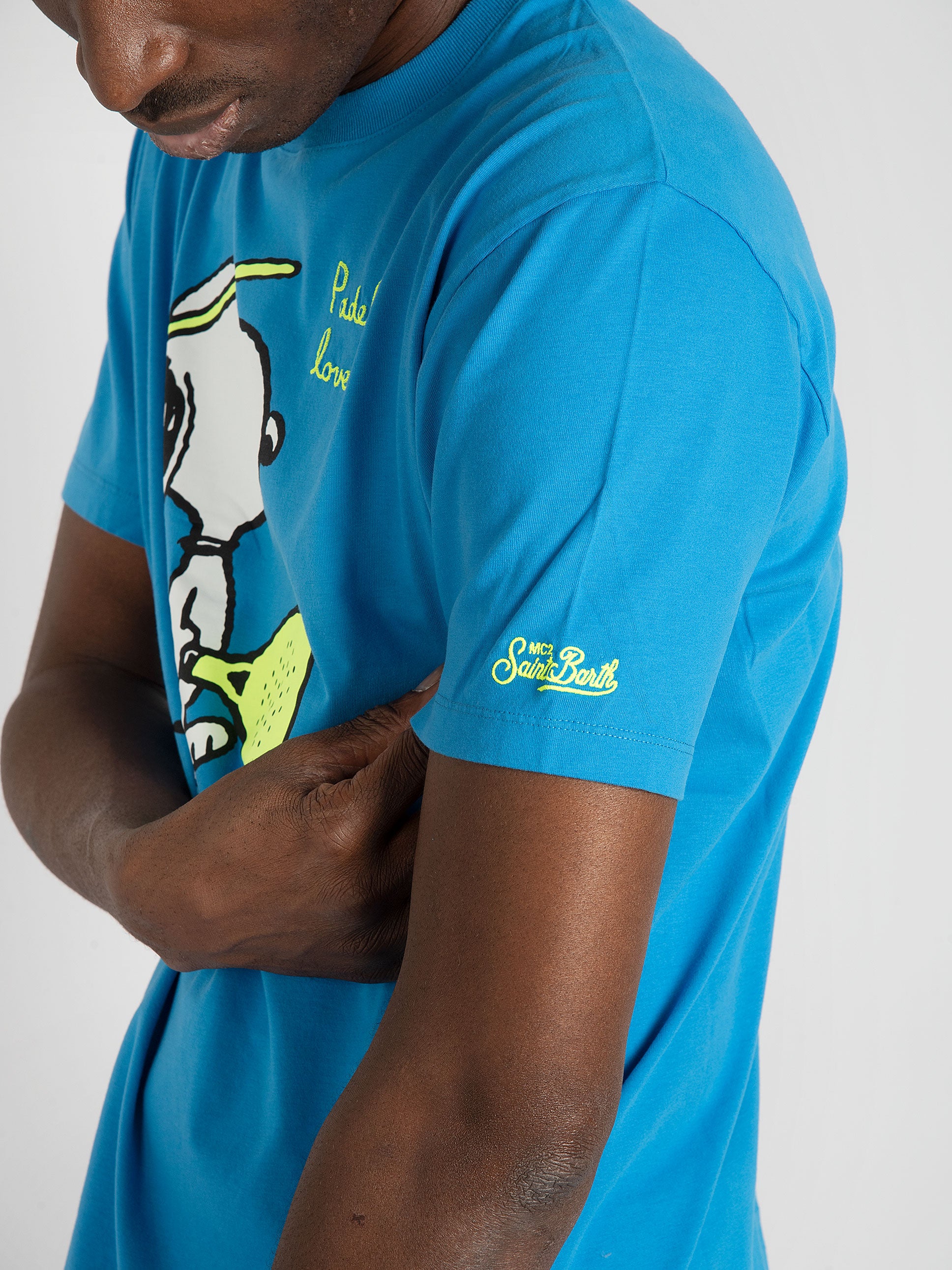 T-shirt Snoopy Padel Lover  - Azzurro