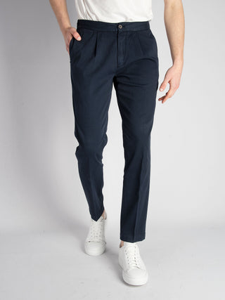 Pantalone 'Leisure I' Canvas e Seta - Blu