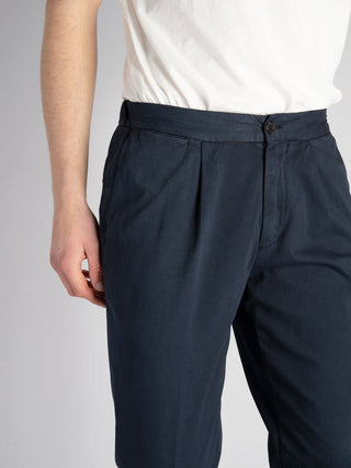 Pantalone 'Leisure I' Canvas e Seta - Blu