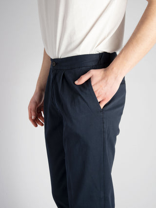 Pantalone 'Leisure I' Canvas e Seta - Blu