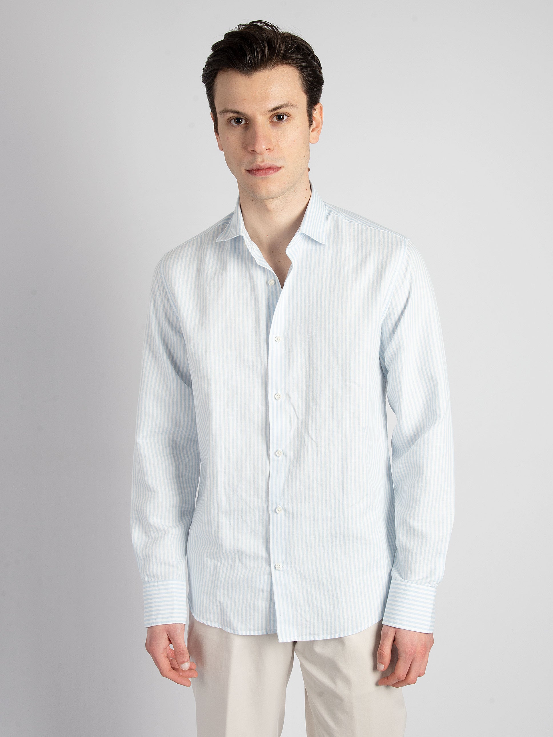 Camicia 'Kit' - Bianco/Celeste