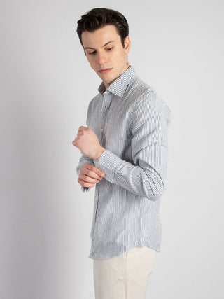 Camicia 'Jake' - Bianco/Blu