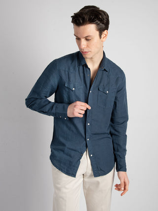 Camicia 'Ray' - Blu