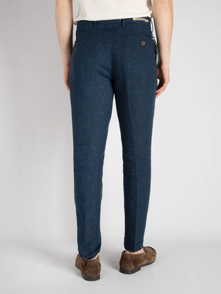 Pantalone 'Barber' Lino - Navy