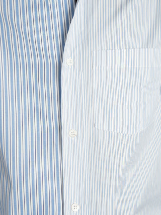 Camicia Coreana - Bianco/Celeste