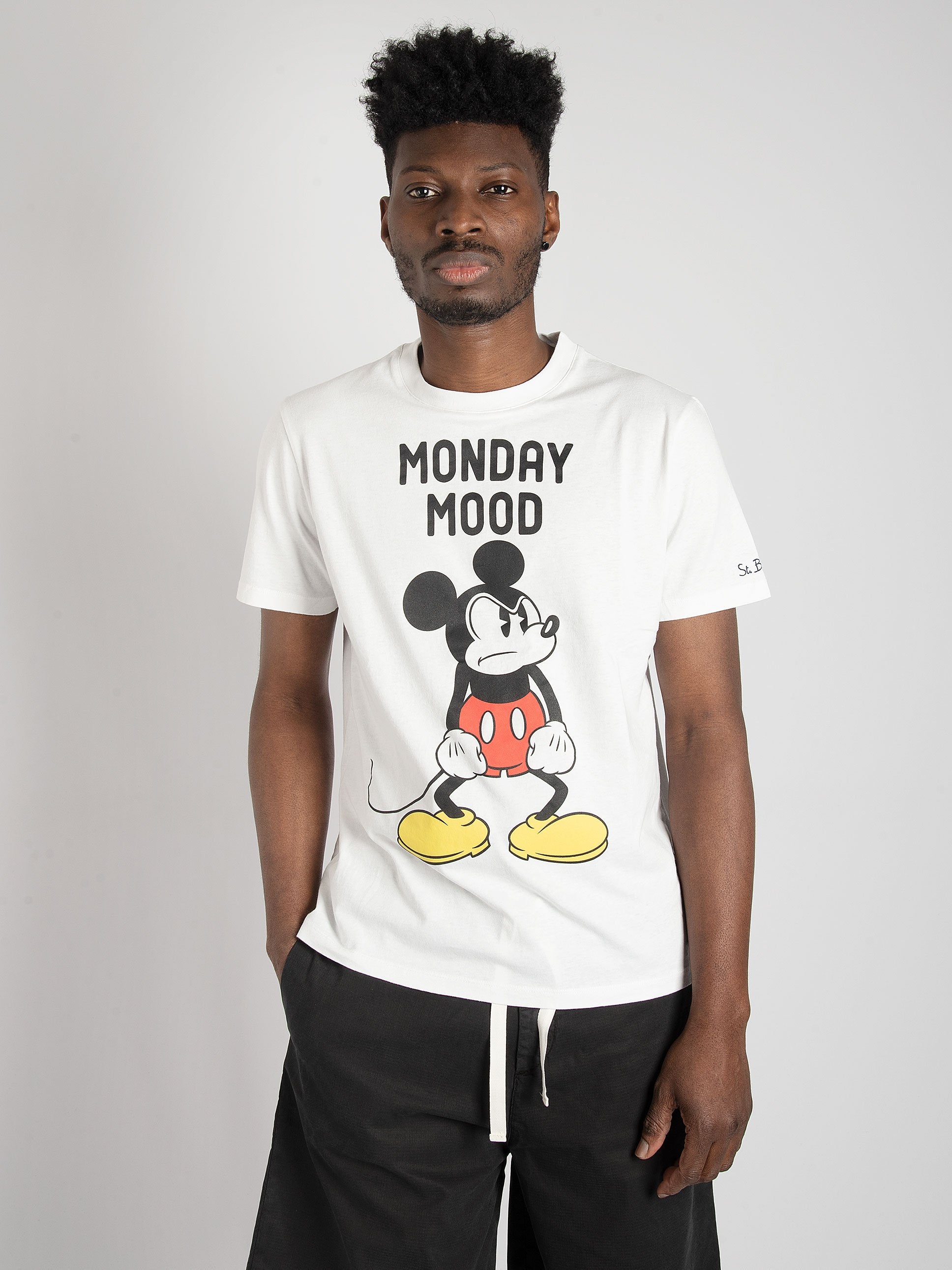 T-shirt 'Mickey Monday' - Bianco